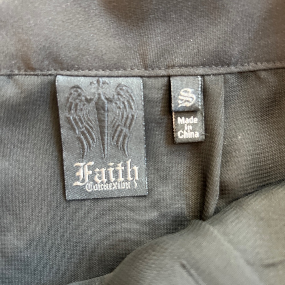 Faith Connexion Black‎ Sequined Mini Skirt With Scalloped Hem NWOT - Picture 3 of 5